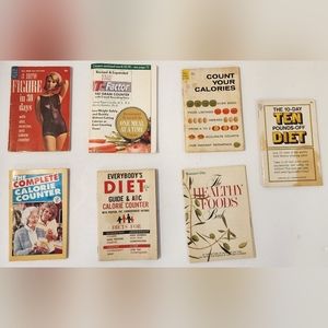 Lot Of 7 Vintage Diet Purse Booklets Paperback Diet Guides Books 1960's